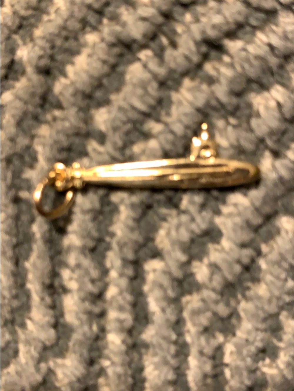 Gold Submarine Charm/ Pendant